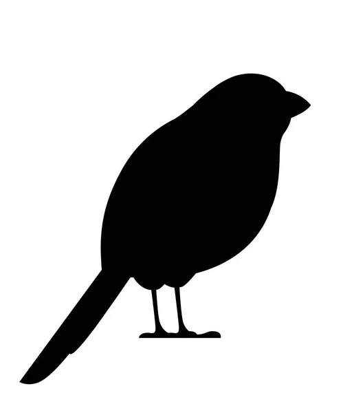 Sílhueta Preta Pássaro Mato Desenho Personagem Desenho Animado Plano Ícone — Vetor de Stock