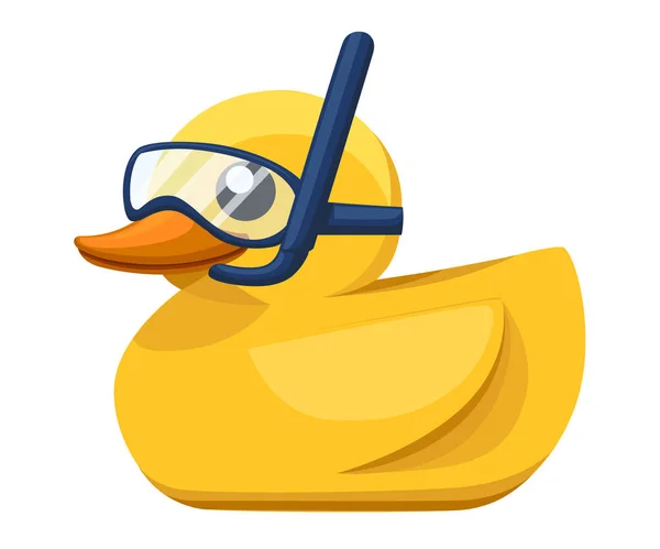 Canard Jaune Caoutchouc Dessin Animé Mignon Canard Pour Bain Canard — Image vectorielle