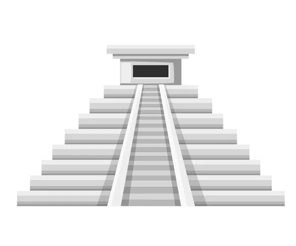Aztec Πυραμίδα Εικονίδιο Επίπεδη Διανυσματικά Εικονογράφηση Παλιό Πέτρινο Ναό Μεξικάνικη — Διανυσματικό Αρχείο