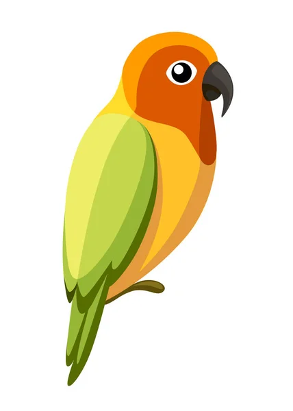 Барвистий Папуга Птах Папуга Гілці Плакатів Дитячі Книги Ілюструють Тропічний — стоковий вектор