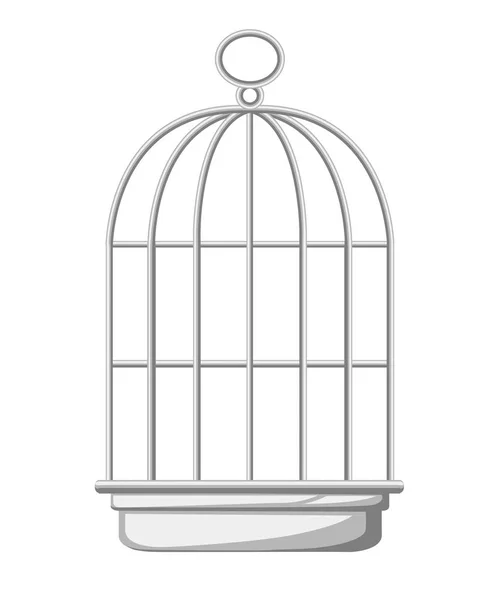 Icône Cage Oiseau Argent Illustration Vectorielle Plate Isolée Sur Fond — Image vectorielle