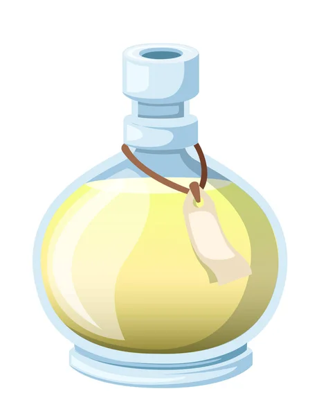 Botella Con Poción Icono Del Juego Elixir Mágico Icono Plano — Vector de stock