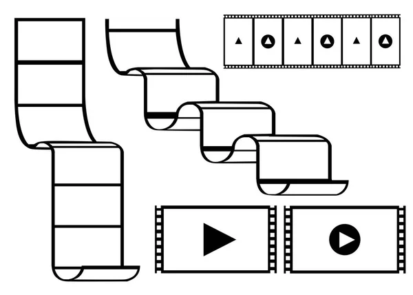 Bande Film Numérique Monochrome Avec Icône Jeu Concept Design Pour — Image vectorielle