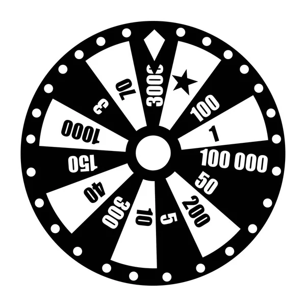 命运之轮 轮游戏 赢家玩运气平坦的风格 在白色背景查出的向量例证 — 图库矢量图片