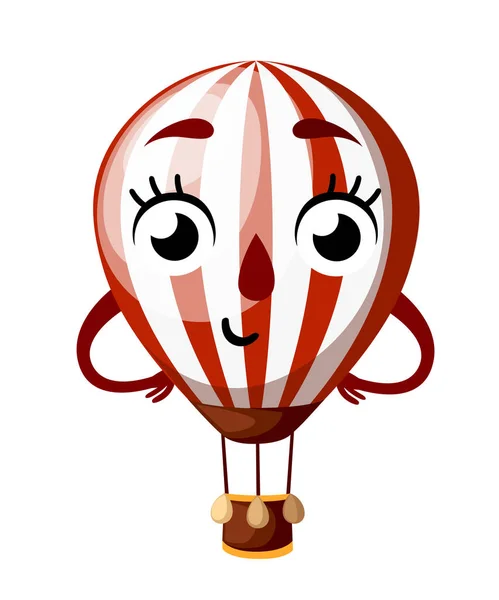 Gorącym Powietrzem Balon Maskotka Kreskówka Projekt Balon Oczy Uśmiecha Się — Wektor stockowy
