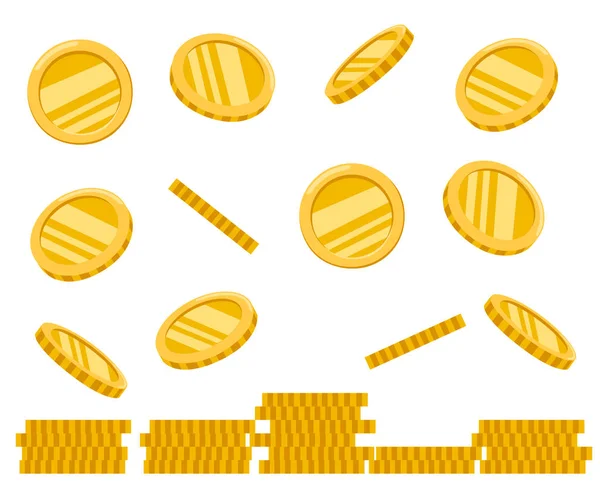 Στοίβα Των Χρυσών Νομισμάτων Πτώσης Κέρματα Εικονίδιο Χρυσού Χρήματα Εισοδήματος — Διανυσματικό Αρχείο