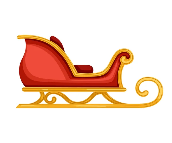 Плоскі Червоні Золоті Різдвяні Санти Векторні Ілюстрації Ізольовані Білому Тлі — стоковий вектор