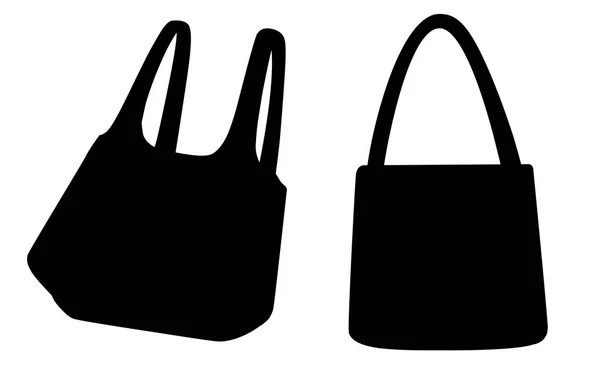Silhouette Noire Sacs Papier Plastique Éco Problème Pollution Écologique Illustration — Image vectorielle