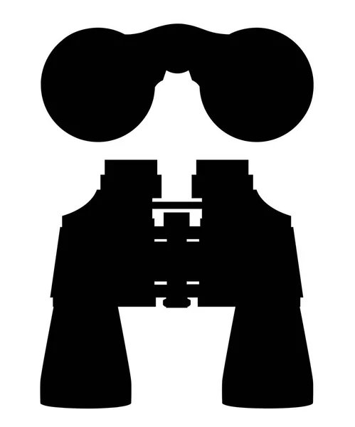 Black Silhouette Black Binoculars Front Top View Flat Vector Illustration — Stock Vector