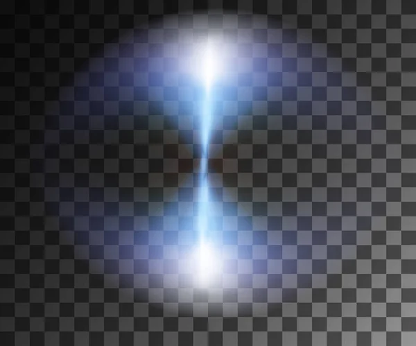 Glödande ljus. Abstrakt blå effekt. Blå vektor ljus effekter med partiklar dekoration isolerade på den genomskinliga bakgrunden. Snurrande linje i cirkel — Stock vektor