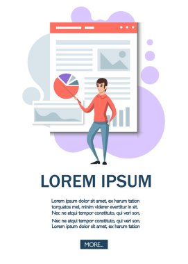 İş toplantısı ve veri analizi konsepti, proje yönetimi, finansal analizler, iş stratejisi. İzometrik erkekler çalışıyor. Beyaz arka planda vektör Illustration