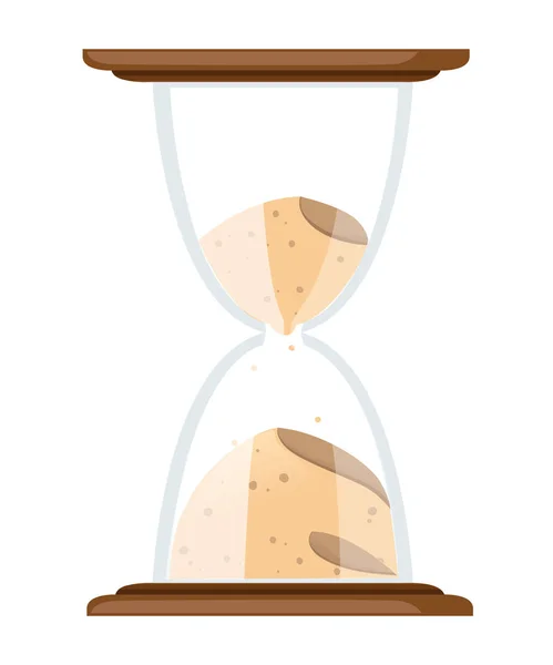 Reloj de arena icono de color. Ilustración vectorial plana aislada sobre fondo blanco. Medición del tiempo antiguo. Vidrio transparente — Vector de stock