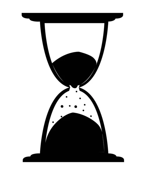 Black silhouette. Hourglasses colored icon. Flat vector illustration isolated on white background. Antique time measurement. Transparent glass — Stock Vector