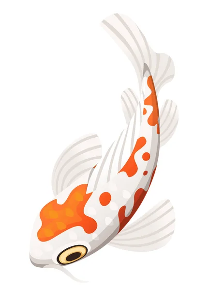 Koi carpa símbolo japonês de sorte fortuna prosperidade vermelho pontilhado koi carpa desenho animado plana vetor ilustração isolado no fundo branco — Vetor de Stock