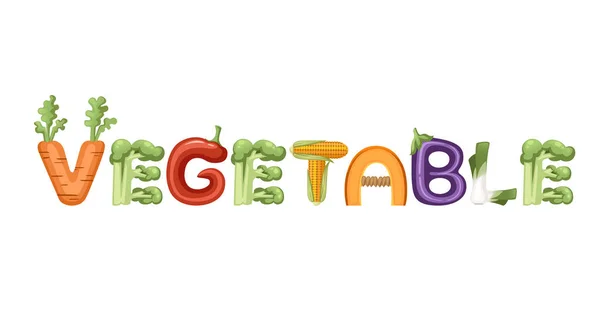 Plantaardige stijl cartoon groente ontwerp platte vector illustratie geïsoleerd op witte achtergrond — Stockvector