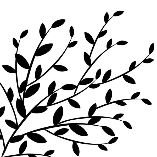 Herbst Blätter Silhouette Flache Vektor Illustration Auf Weißem Hintergrund — Stockvektor