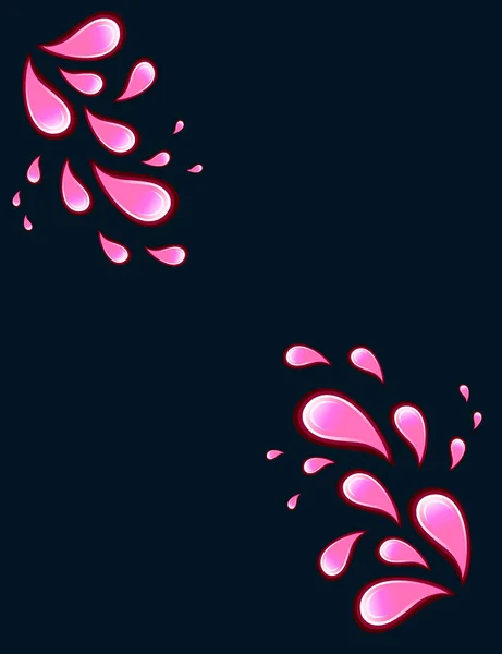 Rose Abstrait Gouttes Eau Plates Coulant Illustration Vectorielle Plate Sur — Image vectorielle