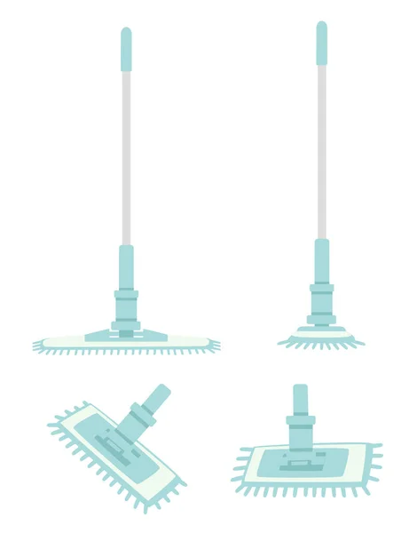 Conjunto Piezas Plástico Moderno Fregona Ilustración Vector Plano Aislado Sobre — Archivo Imágenes Vectoriales