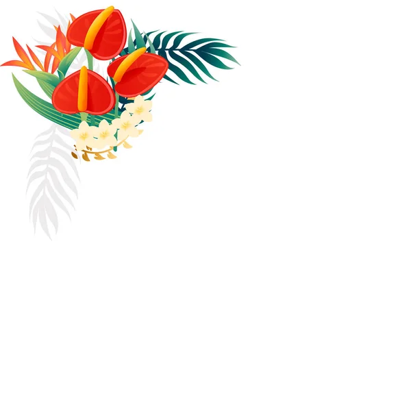 Декоративні Букети Квіти Червоний Антуріум Квітковий Елемент Саду Або Квіткового — стоковий вектор