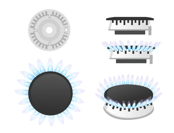 Set Von Flachen Metall Kunststoff Fenstern Weiße Farbe Und Offenes — Stockvektor