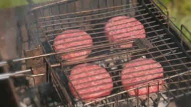 Izgara Dana pirzola. Yakın çekim.