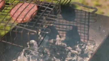 Izgara Dana pirzola. Yakın çekim.