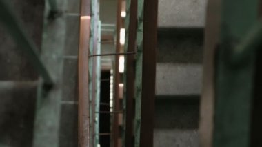 Merdiven girişi. Üstten görünüm yakın çekim.