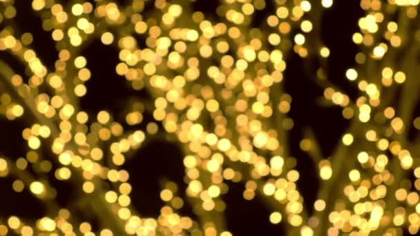 Christmas street lights. Close-up view, blur. — Stock Video