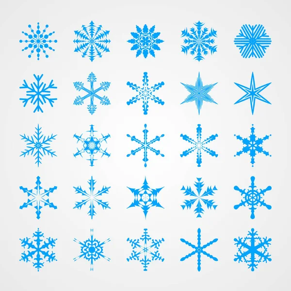 Ensemble hiver flocon de neige 2018 — Image vectorielle