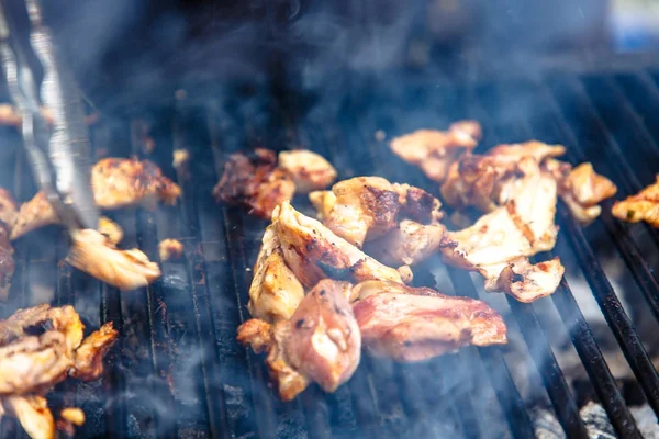 Fatias Carne Para Shawarma Doner Kebab Frito Grelha — Fotografia de Stock