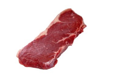 Beyaz arka planda mermer biftek, izole edilmiş.