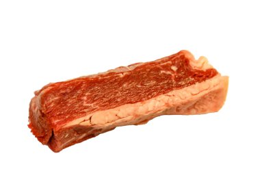 Ham mermer sığır eti, beyaz arka plan üzerinde yalan Döş. İzole.