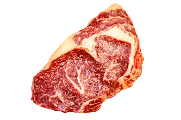 Råa Marmorerat Nötkött Entrecote Isolerade — Stockfoto