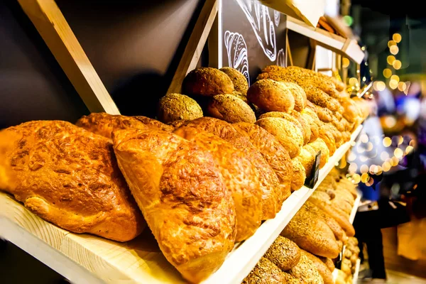 Gâteaux Scones Sont Sur Comptoir Dans Magasin — Photo