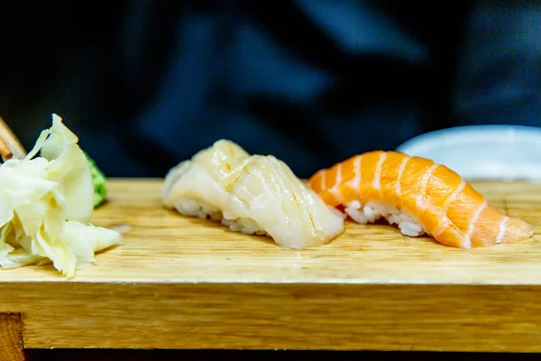 Hoe Eten Sushi Met Vis Japan — Stockfoto