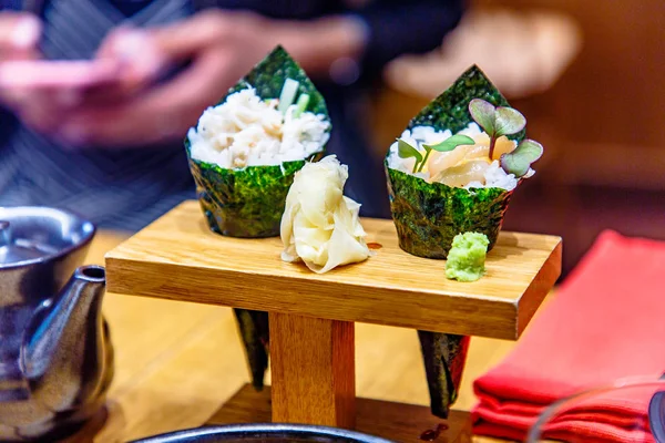 Domu Temaki Sushi Sushi Jest Wygodne Eat Rękoma — Zdjęcie stockowe