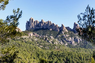 İspanya Montserrat yakınındaki dağlarda Panoraması.