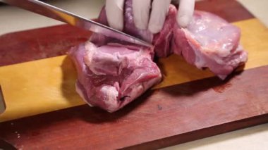 Yemek ve dilim fileto kalça Türkiye dilimler halinde kesilmiş.