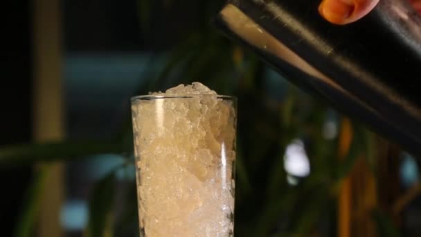 Cocktail Milan Breeze Dans Haut Verre Avec Décoration Pétales Rose — Video