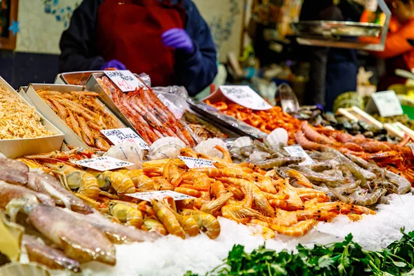 갑각류와 해산물 시장에 — 스톡 사진