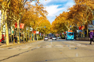 Boş sokakta Barcelona kış hafta sonu