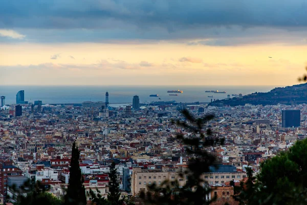 Vista Superior Noche Barcelona — Foto de Stock