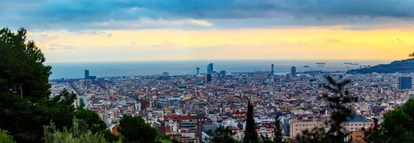 Vista Superior Noche Barcelona —  Fotos de Stock