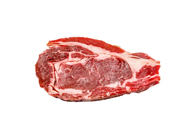在白色被隔绝的背景的凹面体牛肉 — 图库照片