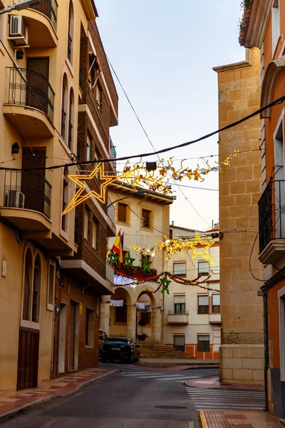 Španělsko Staré Město Pouliční Dekorace Vánoční — Stock fotografie
