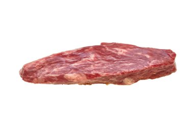 Biftek Alt Sirloin Flap Et (Bavet) bir whit üzerinde mermer sığır eti