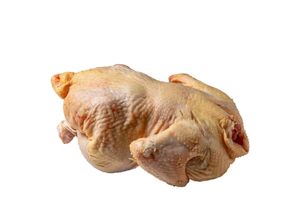 Frango Cru Para Fritar Fundo Branco Isolados — Fotografia de Stock