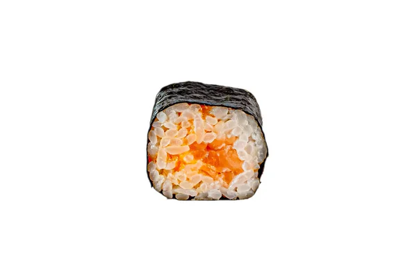 Maki Rolls Jepang Hosomaki Nori Nasi Salmon Saus Pedas Untuk — Stok Foto