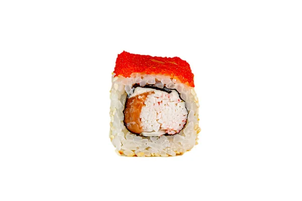 Japonské Makistky Kaviár Tobiko Rýže Losos Krab Surimi Philadelphia Okurka — Stock fotografie