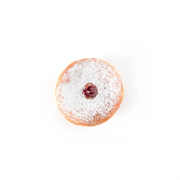 Ciambella Smaltata Vista Dall Alto Sfondo Bianco Isolata Disegno Cioccolato — Foto Stock